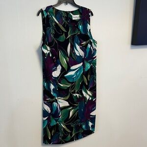 NorthStyle Teal and Purple Floral Midi Dress